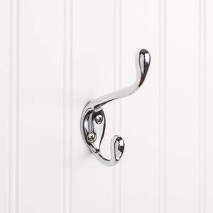 Elements YD40-450PC 4-1/2" Polished Chrome Large Transitional Double Prong Wall Mounted Hook