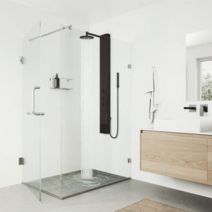 VIGO 20" W x 59" H Ellington 4-Jet Matte Black Shower Panel, Thermostatic, Volume, Dual Function Control Type and Handheld Showerhead - VG08013MB
