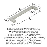 Amerock Cabinet Pull Satin Nickel 5-1/16 inch (128 mm) Center to Center Monument 1 Pack Drawer Pull Drawer Handle Cabinet Hardware