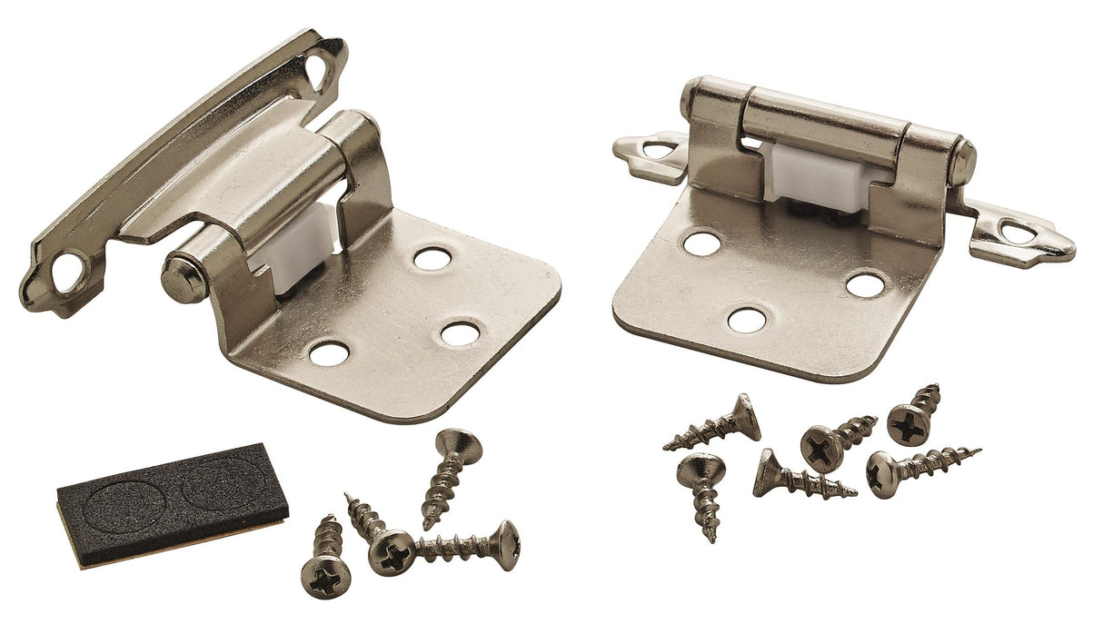 Variable Overlay Self-Closing, Face Mount Polished Chrome Hinge - 2 Pack