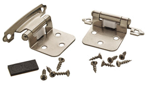 Variable Overlay Self-Closing, Face Mount Polished Chrome Hinge - 2 Pack