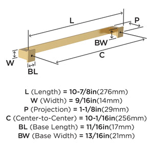 Amerock BP37361CZ Champagne Bronze Cabinet Pull 10-1/16 in (256 mm) Center-to-Center Cabinet Handle Appoint Drawer Pull Kitchen Cabinet Handle Furniture Hardware