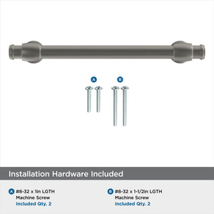 Amerock Cabinet Pull Satin Nickel 5-1/16 inch (128 mm) Center-to-Center Winsome 1 Pack Drawer Pull Cabinet Handle Cabinet Hardware