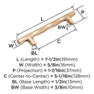Amerock Cabinet Pull Champagne Bronze 5-1/16 inch (128 mm) Center to Center St. Vincent 1 Pack Drawer Pull Drawer Handle Cabinet Hardware