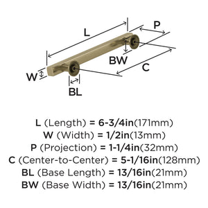 Amerock BP37105BBZ Everett 5-1/16 in (128 mm) Center-to-Center Golden Champagne Cabinet Pull Kitchen Cabinet Hardware Furniture Hardware Bathroom Drawer Handle
