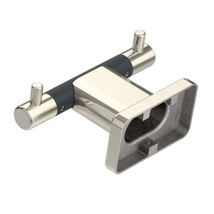 Amerock BA26613PNBBZ Polished Nickel/Golden Champagne Double Robe Hook 4-1/2 in. (114 mm) Length Towel Holder Esquire Towel Hook for Bathroom Bathroom Hardware Bath Accessories
