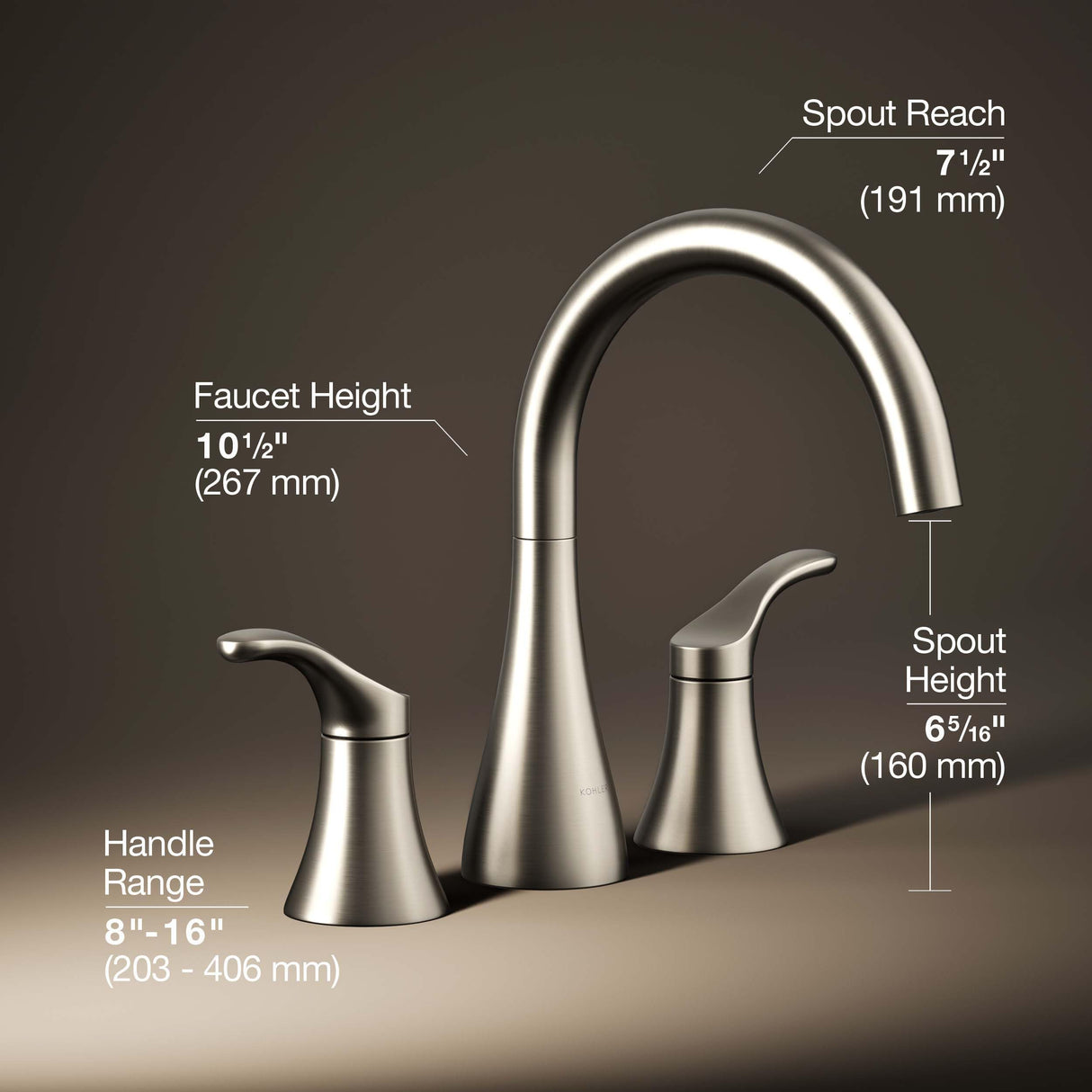 Kohler T26426-4-CP SIMPLICE Deck-mount bath faucet trim, Polished Chrome