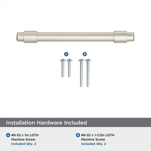 Amerock Cabinet Pull Satin Nickel 3-3/4 inch (96 mm) Center-to-Center Destine 1 Pack Drawer Pull Cabinet Handle Cabinet Hardware