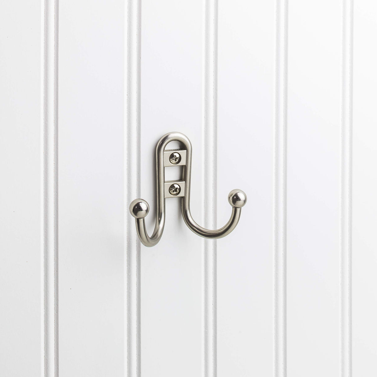 Elements YD25-256SN 2-9/16" Satin Nickel Classic Double Prong Ball End Wall Mounted Hook