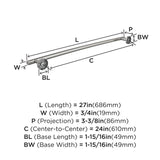 Amerock BH26544SS Stainless Steel Towel Bar 24 in (610 mm) Towel Rack Arrondi Bathroom Towel Holder Bathroom Hardware Bath Accessories