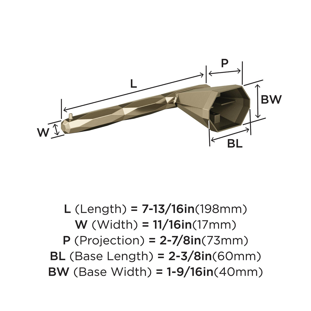 Amerock BH36041BBZ Golden Champagne Single Post Toilet Paper Holder 7-13/16 in. (198 mm) Toilet Tissue Holder St. Vincent Bath Tissue Holder Bathroom Hardware Bath Accessories