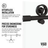 VIGO Adjustable 64-68" W x 76" H Elan Cass Aerodynamic Frameless Sliding Shower Door with Clear Tempered Glass, Reversible Door Handle and Stainless Steel Hardware in Matte Black-VG6044MBCL6876