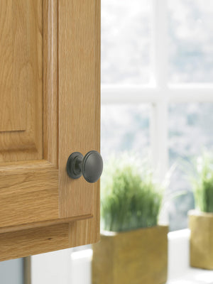 Amerock Cabinet Knob Matte Black 1-1/4 inch (32 mm) Diameter Ravino 1 Pack Drawer Knob Cabinet Hardware