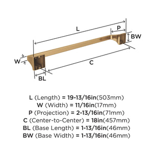 Amerock BH36023CZ Champagne Bronze Towel Bar 18 in (457 mm) Towel Rack Mulholland Bathroom Towel Holder Bathroom Hardware Bath Accessories