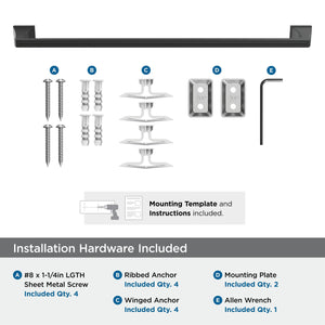 Amerock BH36024MB Matte Black Towel Bar 24 in (610 mm) Towel Rack Mulholland Bathroom Towel Holder Bathroom Hardware Bath Accessories
