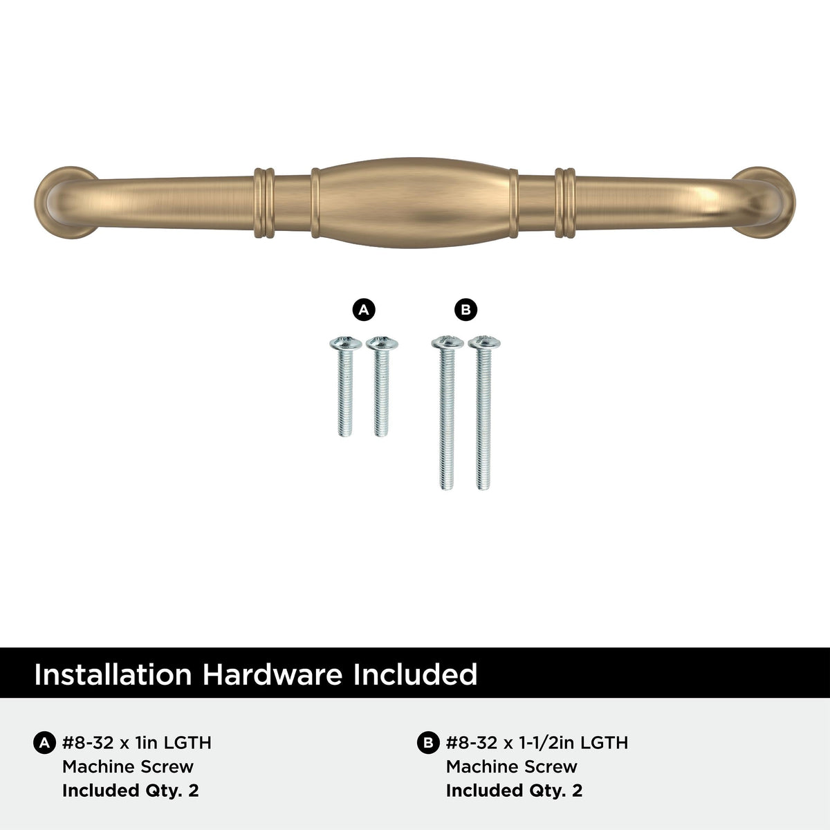 Amerock BP55244CZ Champagne Bronze Cabinet Pull 5-1/16 inch (128mm) Center-to-Center Cabinet Hardware Granby Furniture Hardware Drawer Pull