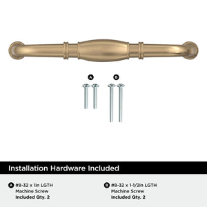 Amerock BP55244CZ Champagne Bronze Cabinet Pull 5-1/16 inch (128mm) Center-to-Center Cabinet Hardware Granby Furniture Hardware Drawer Pull