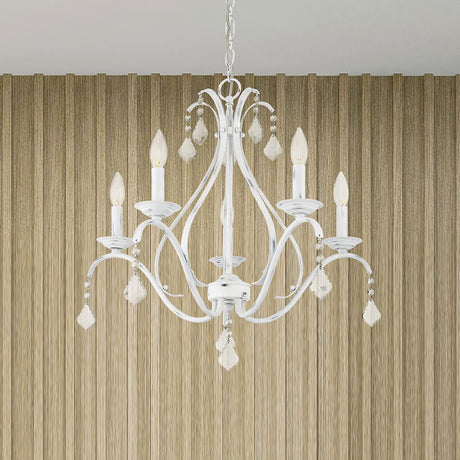 Livex Lighting 40845-92 Transitional Five Light Chandelier from Caterina Collection Dark Finish, English Bronze