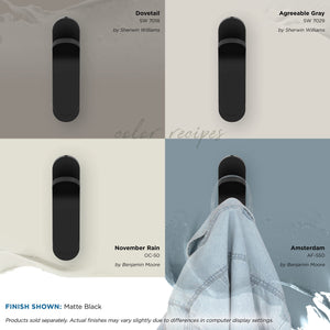 Amerock HBX37012MB Unison Single Prong Decorative Wall Hook Matte Black Hook for Coats, Hats, Backpacks, Bags Hooks for Bathroom, Bedroom, Closet, Entryway, Laundry Room, Office