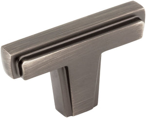 Jeffrey Alexander 259BNBDL 2" Brushed Pewter Lexa Cabinet "T" Knob