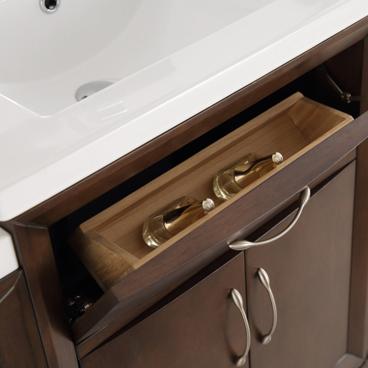 Fresca FVN21-123012AC Fresca Cambridge 54" Antique Coffee Traditional Bathroom Vanity w/ Mirror