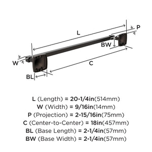 Amerock BH36093ORB Oil Rubbed Bronze Towel Bar 18 in (457 mm) Towel Rack Stature Bathroom Towel Holder Bathroom Hardware Bath Accessories