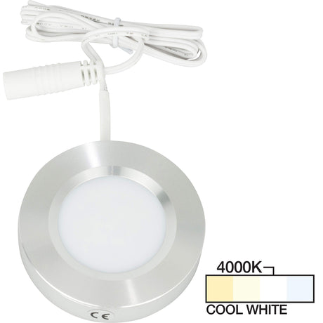 Task Lighting L-PS-FR-3BA-40 180 Lumen Pearl Series Puck Light, Brushed Aluminum 4000K Cool White