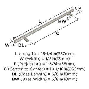 Amerock Cabinet Pull Stainless Steel 10-1/16 inch (256 mm) Center to Center Bar Pulls 1 Pack Drawer Pull Drawer Handle Cabinet Hardware