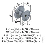 Amerock Cabinet Knob Polished Chrome 1-1/4 inch (32 mm) Diameter Ravino 1 Pack Drawer Knob Cabinet Hardware