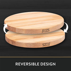 John Boos R18 Large Maple Wood Cutting Board for Kitchen Prep 18 Inches Diameter, 1.5 Thick Reversible End Grain Round Charcuterie Block 18DIAX1.5 MPL-EDGE GR-REV-BRANDED
