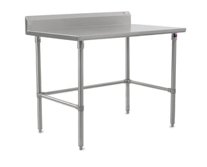 John Boos ST6R5-3030SBK Stallion Stainless Steel 5" Riser Top Work Table with Adjustable Legs and Bracing, 30" Length x Width