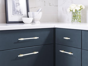 Amerock Cabinet Pull Brushed Gold/White 3-3/4 inch (96 mm) Center to Center Urbanite 1 Pack Drawer Pull Drawer Handle Cabinet Hardware