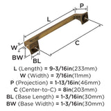 Amerock Appliance Pull Gilded Bronze 8 inch (203 mm) Center to Center Mulholland 1 Pack Drawer Pull Drawer Handle Cabinet Hardware