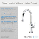 Gerber D454028 Chrome Draper Single Handle Pull-down Kitchen Faucet