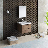 Fresca FVN9024RW Fresca Tuscany 24" Rosewood Wall Hung Modern Bathroom Vanity w/ Medicine Cabinet