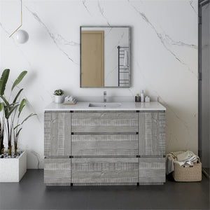 Fresca FVN31-123012ASH-FC Fresca Formosa 54" Floor Standing Modern Bathroom Vanity w/ Mirror in Ash