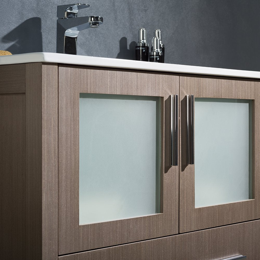 Fresca FVN6230GO-UNS Fresca Torino 30" Gray Oak Modern Bathroom Vanity w/ Integrated Sink