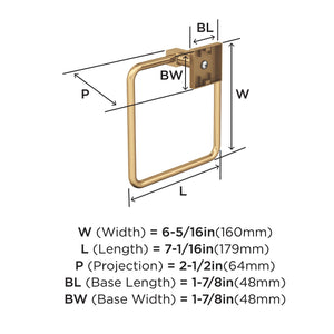 Amerock BH36072CZ Champagne Bronze Towel Ring 7-1/16 in (179 mm) Length Towel Holder Appoint Hand Towel Holder for Bathroom Wall Small Kitchen Towel Holder Bath Accessories