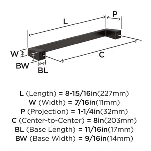 Amerock BP55282ORB Oil Rubbed Bronze Cabinet Pull 8 in (203 mm) Center-to-Center Cabinet Handle Blackrock Drawer Pull Kitchen Cabinet Handle Furniture Hardware