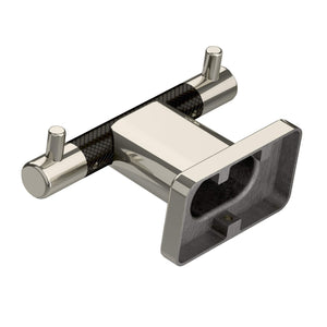 Amerock BA26613PNBBZ Polished Nickel/Golden Champagne Double Robe Hook 4-1/2 in. (114 mm) Length Towel Holder Esquire Towel Hook for Bathroom Bathroom Hardware Bath Accessories