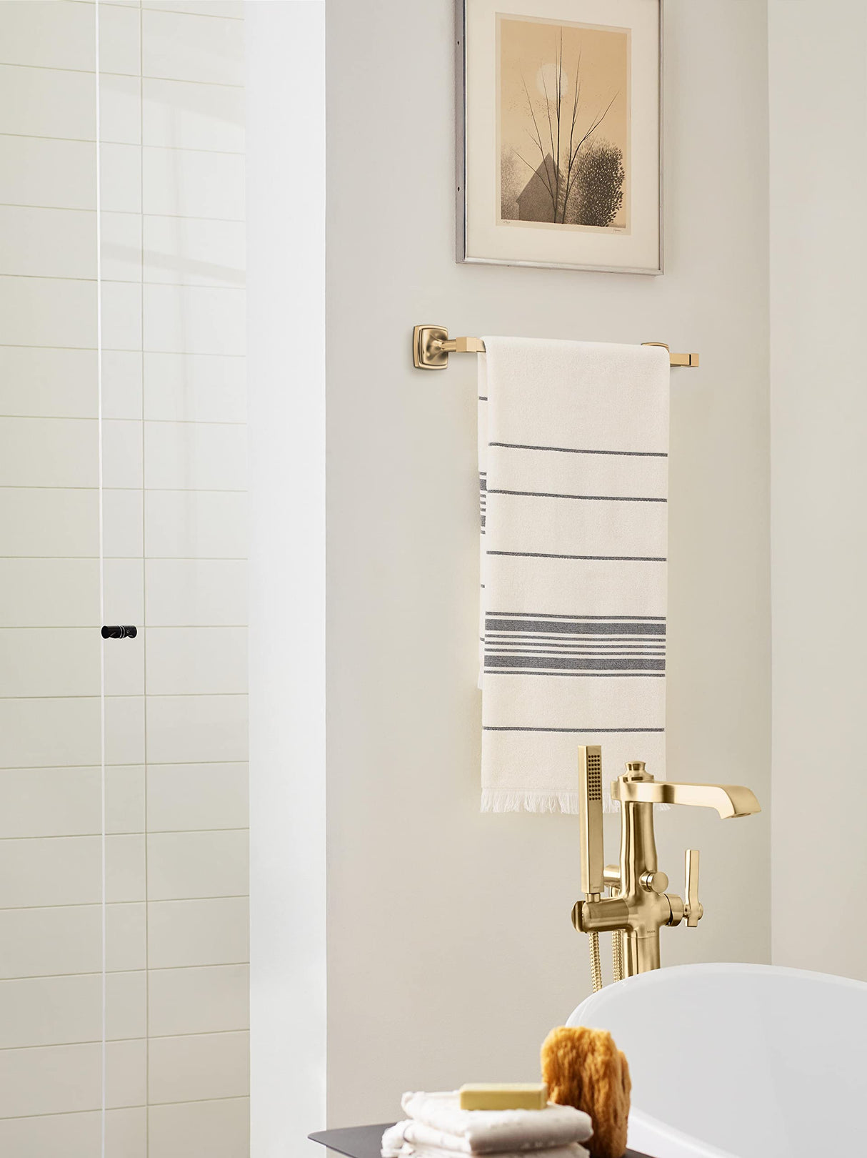 Amerock BH36093CZ Champagne Bronze Towel Bar 18 in (457 mm) Towel Rack Stature Bathroom Towel Holder Bathroom Hardware Bath Accessories