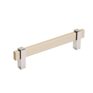 Amerock Cabinet Pull Silver Champagne/Polished Chrome 5-1/16 inch (128 mm) Center to Center Mulino 1 Pack Drawer Pull Drawer Handle Cabinet Hardware