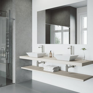 VIGO Milo 12.5 inch H Single Hole Single Handle Bathroom Faucet in Brushed Nickel - Vessel Sink Faucet VG03025BN