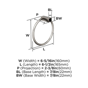 Amerock BH36082G10 Brushed Nickel Towel Bar 6-1/2 in (165 mm) Length Towel Holder Monument Hand Towel Holder for Bathroom Wall Small Kitchen Towel Holder Bath Accessories