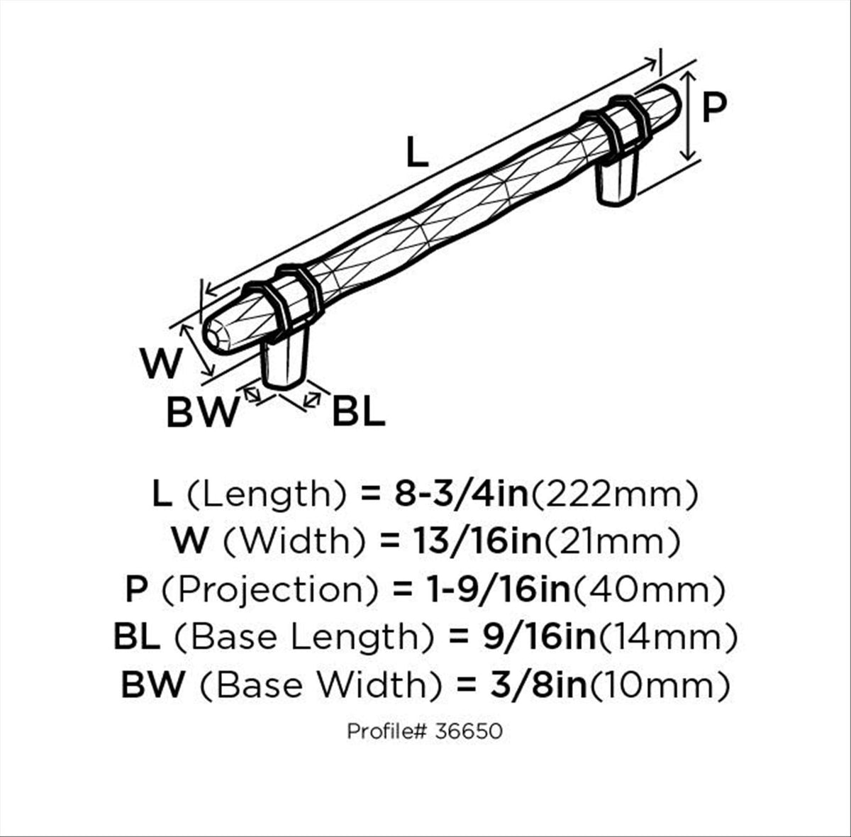 Amerock Cabinet Pull Marble White/Black Bronze 6-5/16 inch (160 mm) Center to Center Carrione 1 Pack Drawer Pull Drawer Handle Cabinet Hardware