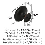 Amerock Cabinet Knob Oil Rubbed Bronze 1-5/16 inch (33 mm) Diameter Inspirations 1 Pack Drawer Knob Cabinet Hardware