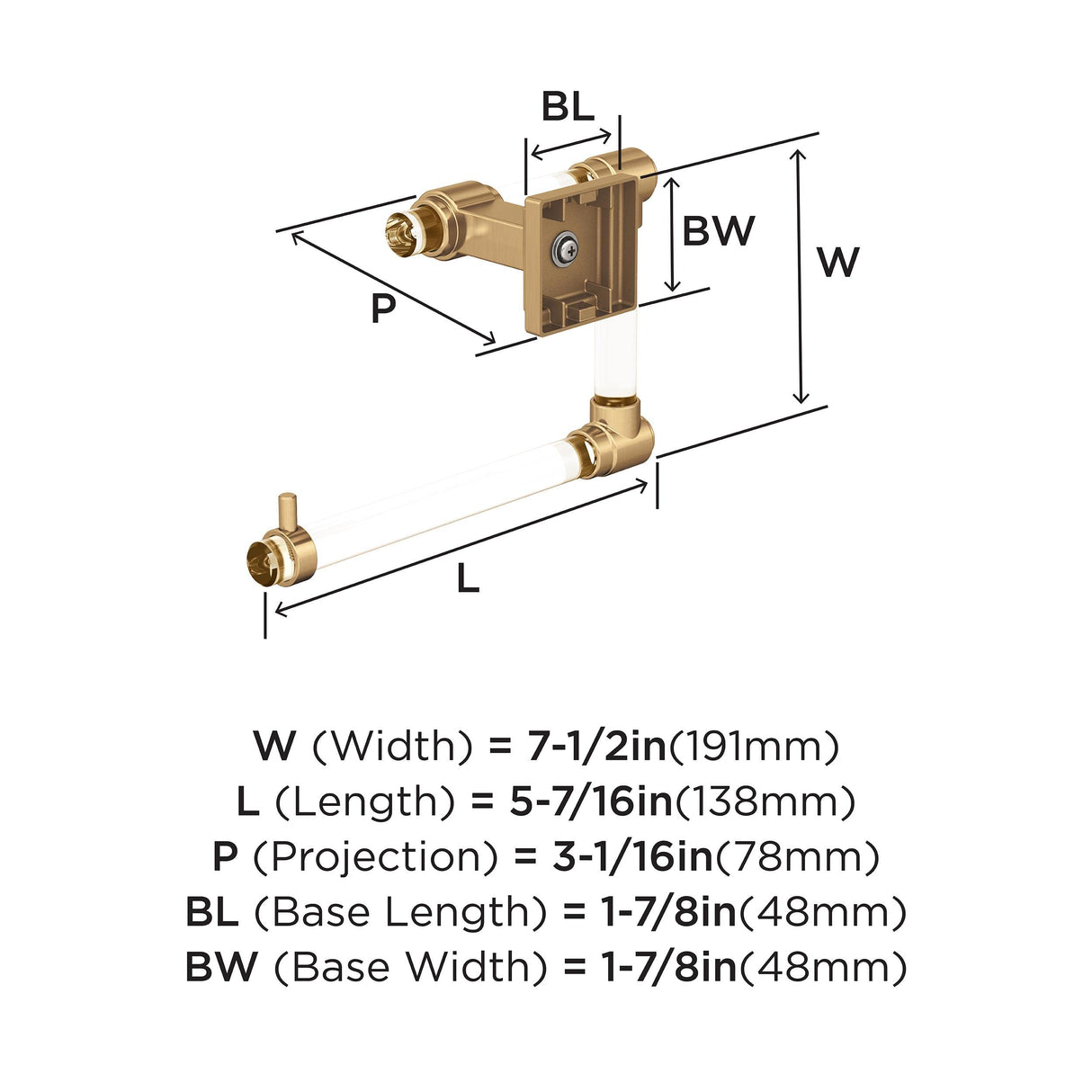 Amerock BH36062CCZ Clear/Champagne Bronze Towel Ring 5-7/16 in (138 mm) Length Towel Holder Glacio Hand Towel Holder for Bathroom Wall Small Kitchen Towel Holder Bath Accessories