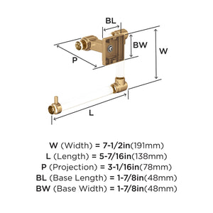 Amerock BH36062CCZ Clear/Champagne Bronze Towel Ring 5-7/16 in (138 mm) Length Towel Holder Glacio Hand Towel Holder for Bathroom Wall Small Kitchen Towel Holder Bath Accessories
