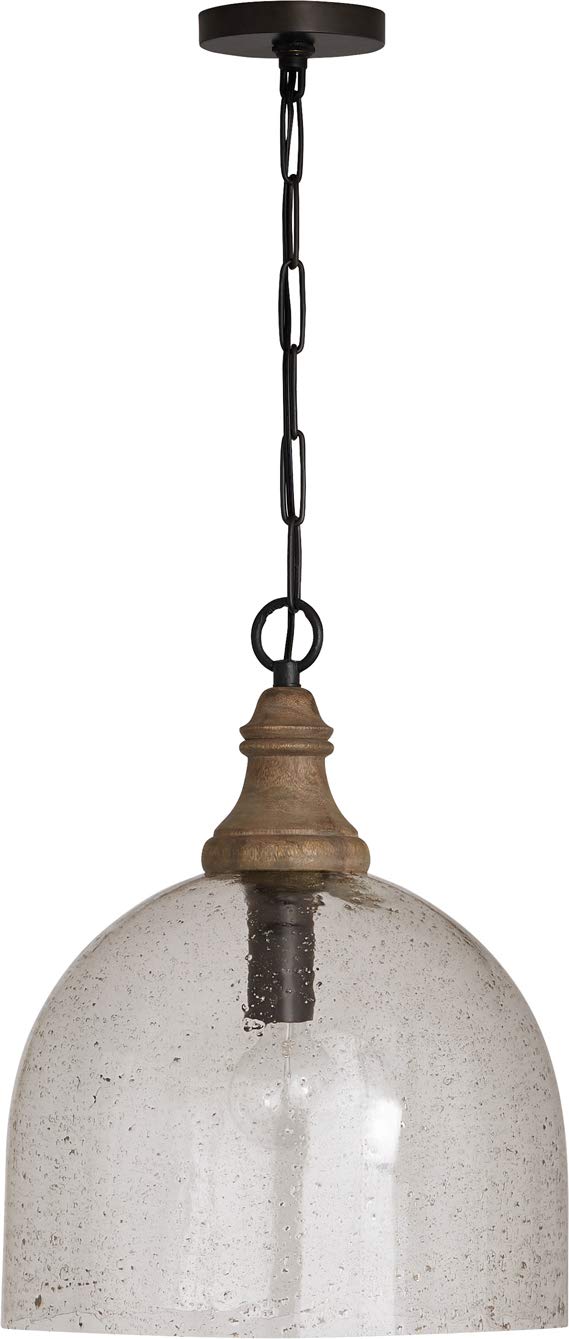 Capital Lighting 336011YP-484 Inglewood 1 Light Pendant Grey Wash and Dark Pewter