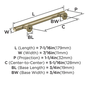 Amerock Cabinet Pull Golden Champagne 5-1/16 in (128 mm) Center-to-Center Drawer Pull Radius Kitchen and Bath Hardware Furniture Hardware